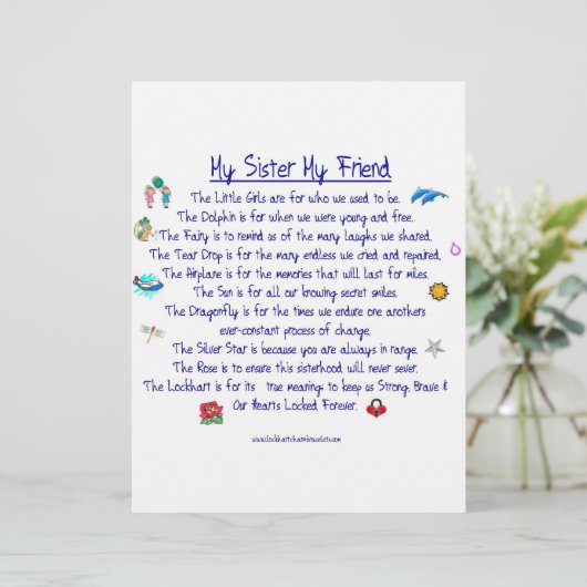 MY SISTER My Friend poem with graphics (Standing Front)