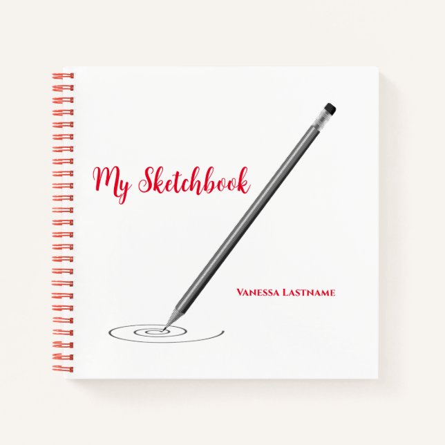 My Sketchbook & Notes with Name Personalization Notebook (Front)