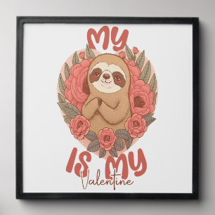 My Sloth is My Valentine Peel And Stick Photo Tile