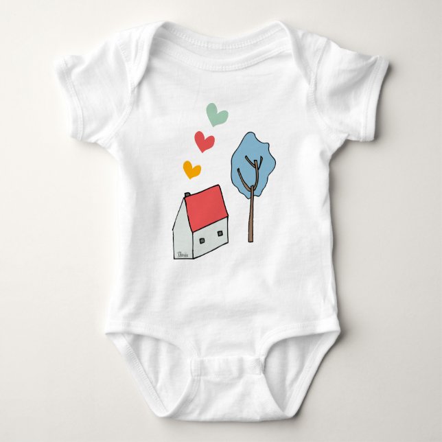 My small house baby bodysuit (Front)