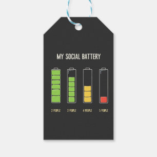My Social Battery introvert Social Humor Gift Tags