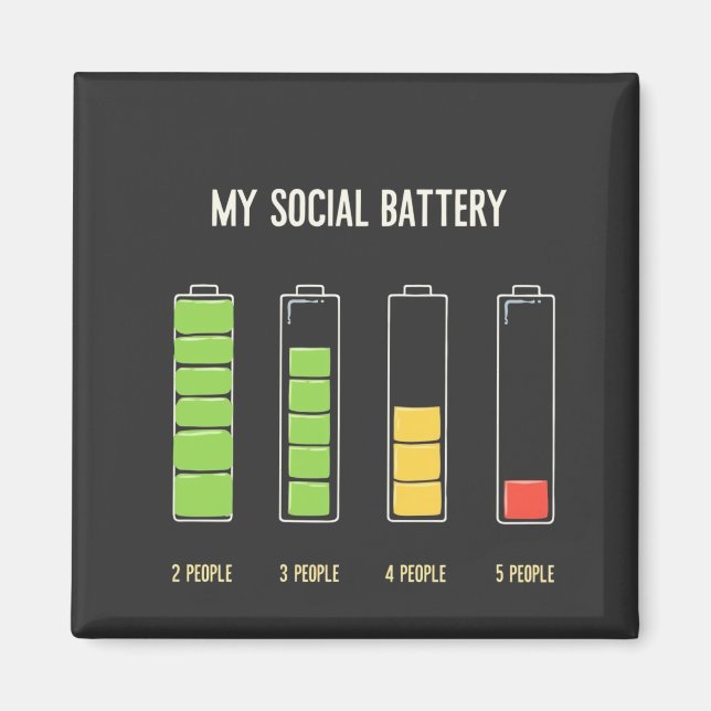 My Social Battery introvert Social Humor  Magnet (Front)