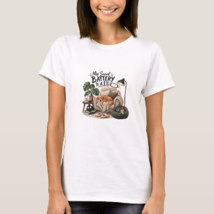 My Social Battery Is at 1% Introvert dog Humor T-Shirt