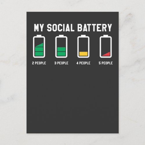 My Social Battery Is Dying _ Introvert People Postcard