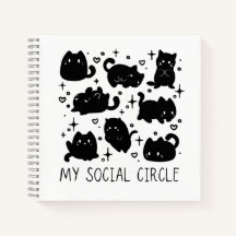 My Social Circle Cute Cat Notebook