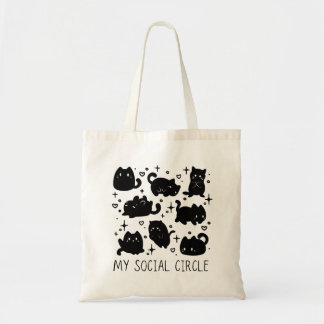 My Social Circle Cute Cat Tote Bag