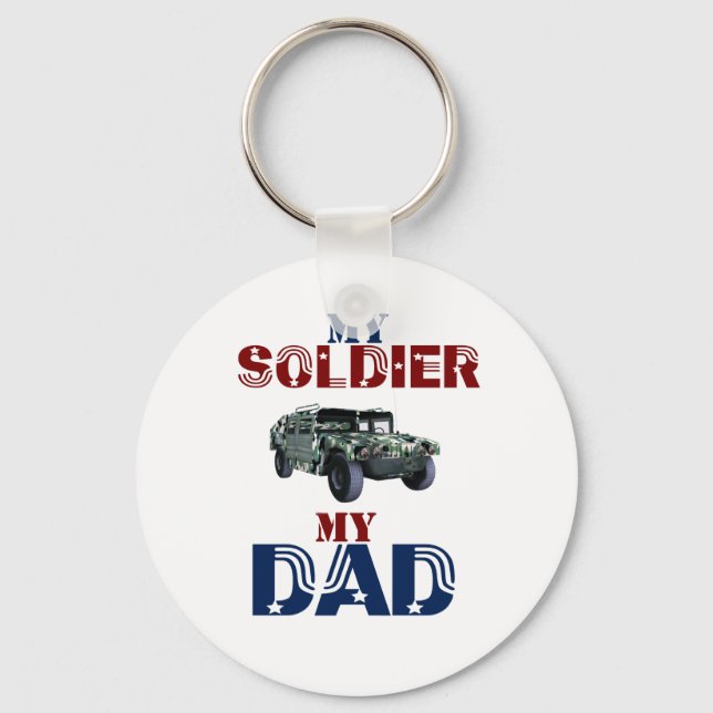 My Soldier My Dad Hummer Keychain (Front)