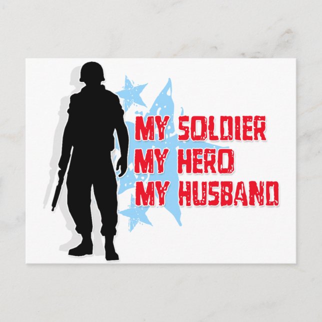 My Soldier, My Hero, My Husband Postcard (Front)