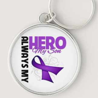 My Son Always My Hero - Purple Ribbon Keychain