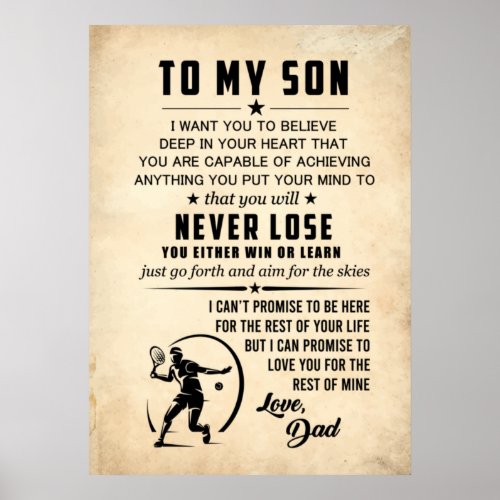 My Son Believe Deep in Yourself Poster