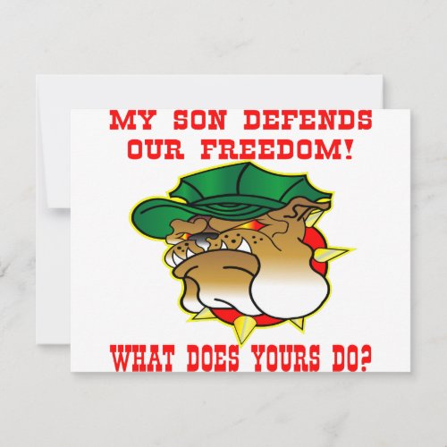 My Son Defends Our Freedom What Does Yours Do Custom Invites