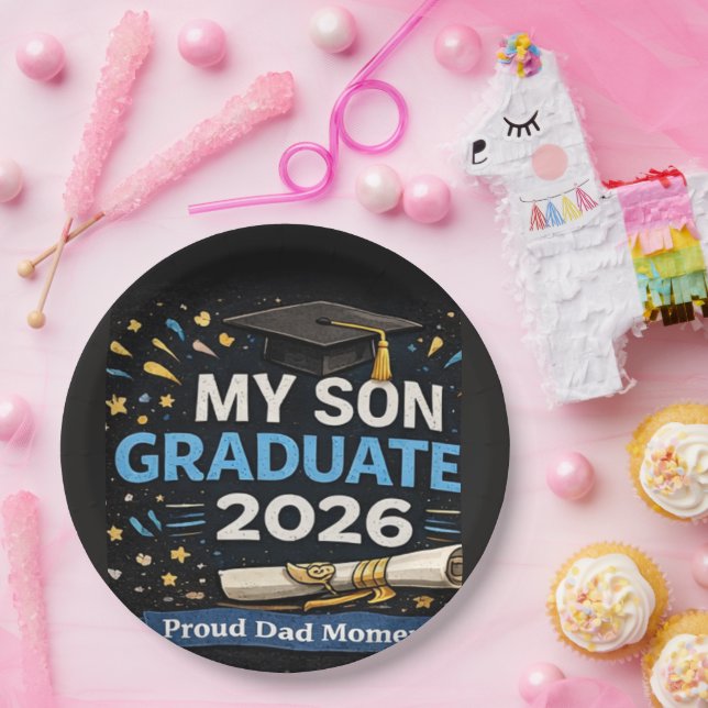 My Son Graduated 2026 Paper Plates (Party)