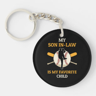 My Son In Law Is My Favorite Child Baseball Fan Ba Keychain