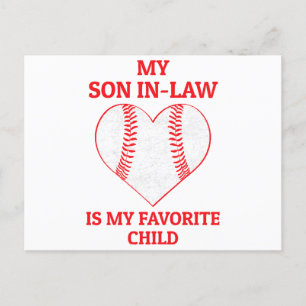 My Son In Law Is My Favorite Child - Baseball Fan Holiday Postcard