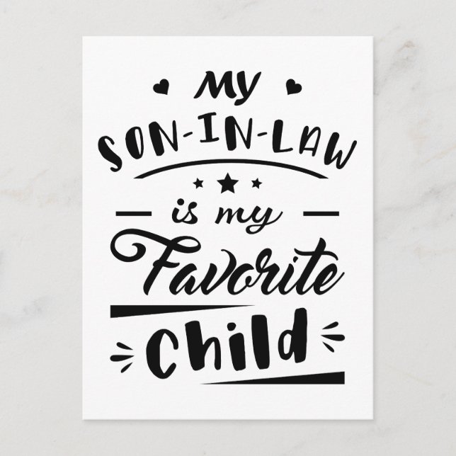 My son in law is my favorite child postcard (Front)