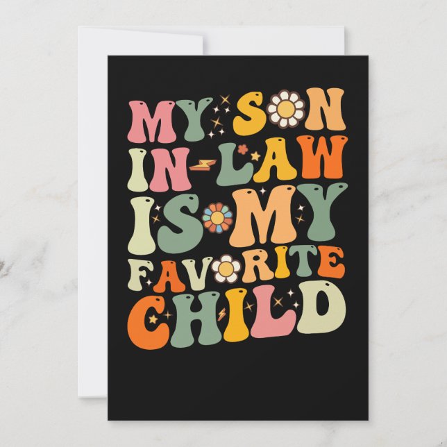 My Son In Law Is My Favorite Child Retro Groovy Invitation (Front)