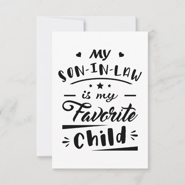 My son in law is my favorite child thank you card (Front)