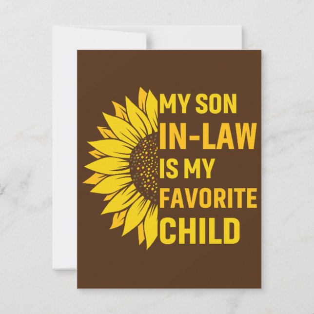My son in law is my favorite child thank you card (Front)