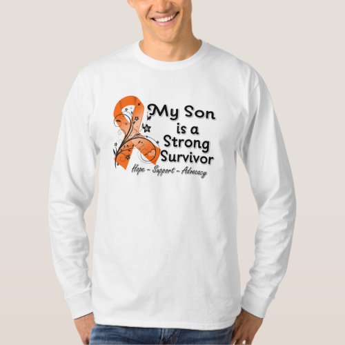 My Son is a Strong Survivor Orange Ribbon T_Shirt
