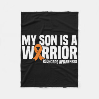 My Son Is A Warrior Orange Ribbon Rsdcrps Awarenes Fleece Blanket