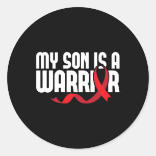 My Son Is A Warrior Sickle Cell Anemia Awareness R Classic Round Sticker
