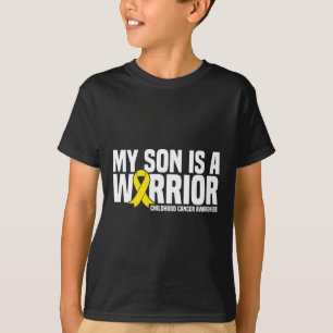 My Son is a Warrior Yellow Ribbon Childhood Cancer T-Shirt