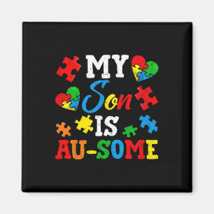 My Son Is Au-some Autism Awareness Momth Support Magnet