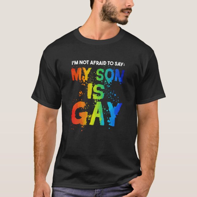 My Son Is Gay Pride Month LGBT LGBTQ Mom T-Shirt (Front)
