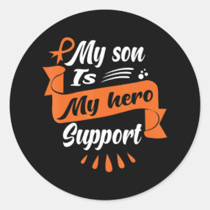 My Son Is My Hero Support Leukemia Cancer Awarene Classic Round Sticker