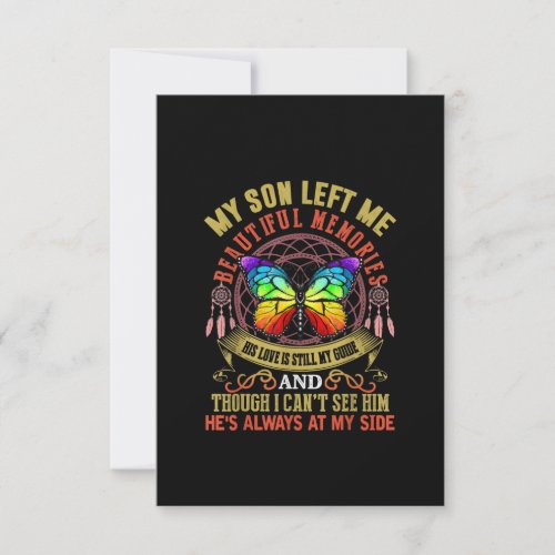 My Son Left Me Beautiful Memories Son Guardian RSVP Card