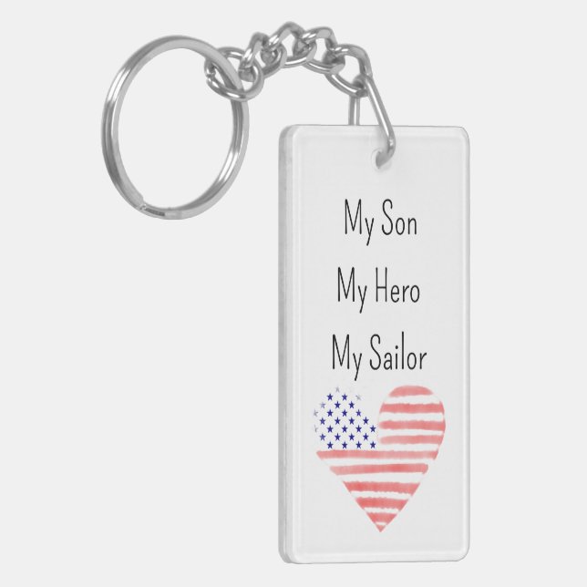 My Son My Hero My Sailor US NAVY Mom Keychain (Front Left)
