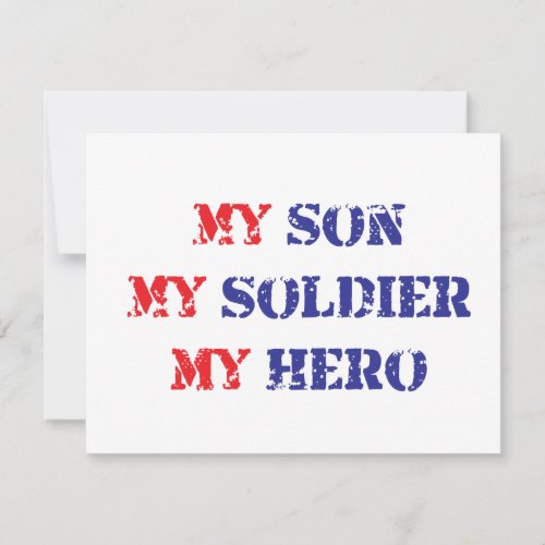 My son, my soldier, my hero custom invite