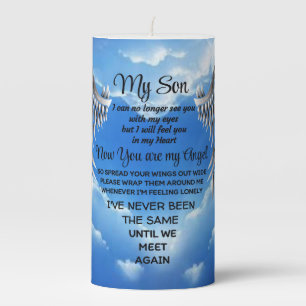 My Son now you are my Angel Pillar Candle