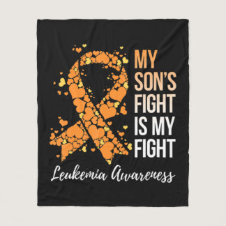 My Son’s Fight Is My Fight Leukemia Awareness  Fleece Blanket