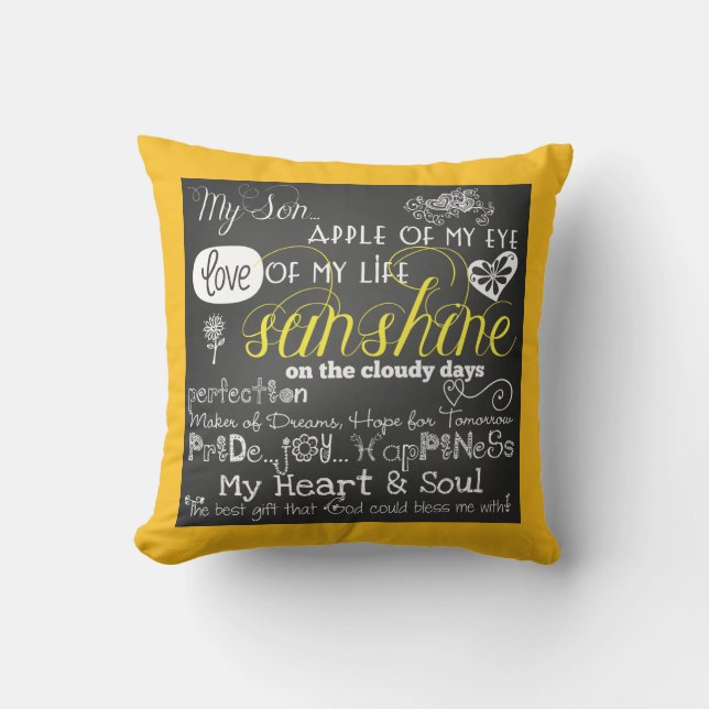 My Son Sunshine of My Life Throw Pillow (Front)