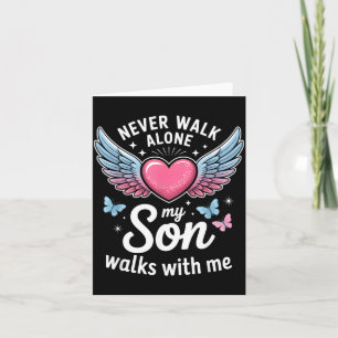 My Son Walks with Me Grieving Mom Memorial Card