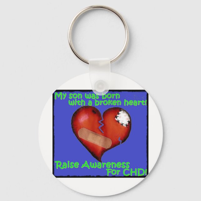 My Son Was Born With A Broken Heart Keychain (Front)