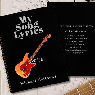 My Song Lyrics Guitar Musician Custom Notebook