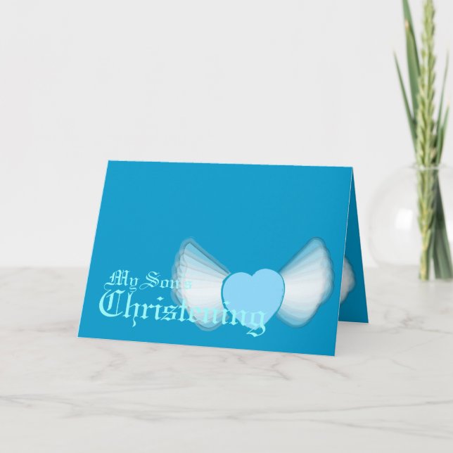 My Son's Christening For Boys-Customize Card (Front)