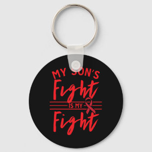 My Son's Fight is My Fight Blood Cancer Awareness Keychain