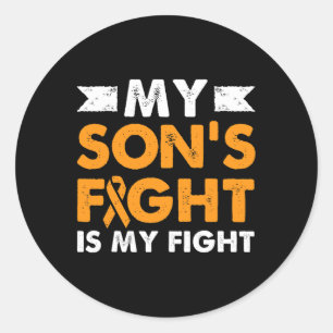 My Son's Fight Leukemia Awareness Beat Cancer Mom Classic Round Sticker