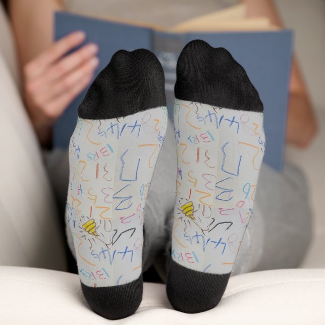 My son's hand-drawn number drawing socks (Bottom)