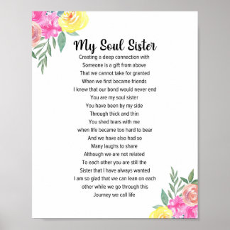 My Soul Sister Poem Poster