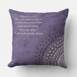 My Soul Waits Psalm Purple Doily Pillow