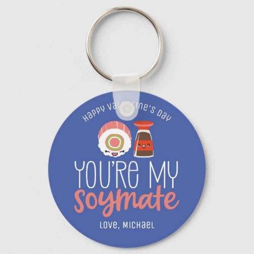 My Soymate Funny Food Pun Cute Valentines Day Keychain