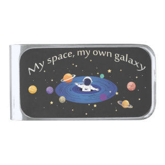 My Space, My Own Galaxy Silver Finish Money Clip