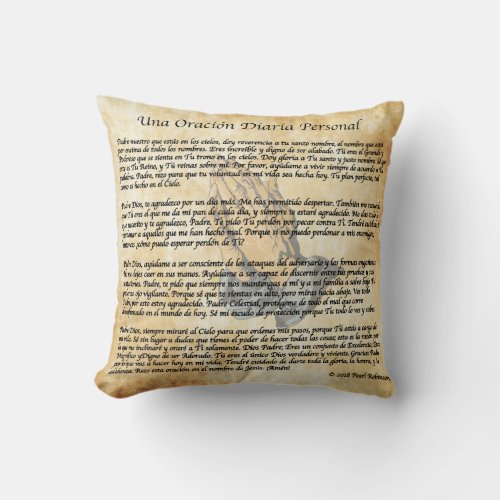 My Spanish Daily Prayer Collection sacred heart Throw Pillow
