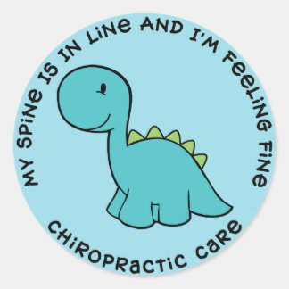 My Spine Is In Line Dinosaur Chiropractic Stickers