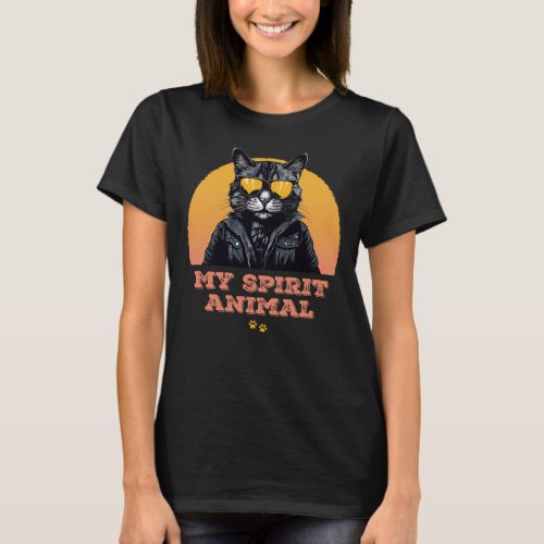 My spirit animal _ cat _ sunset T_Shirt