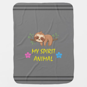 My Spirit Animal Cute Sleeping Sloth Baby Blanket